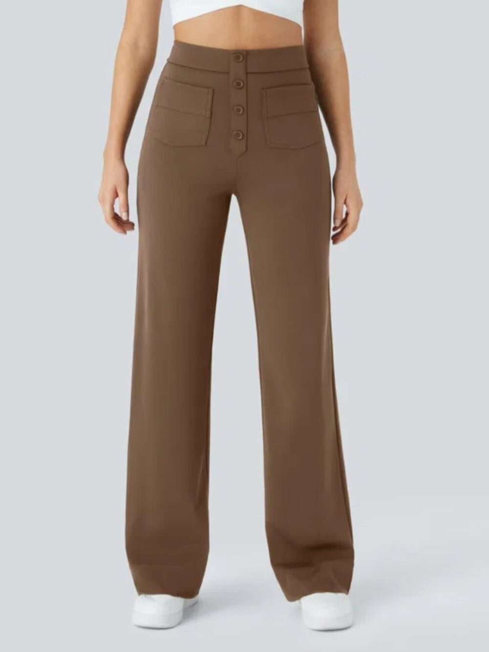 Halara Day Stretch High Waisted Pockets Straight Leg Casual Pant S